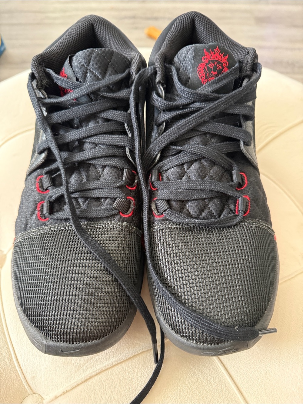 Nike LeBron Men's Black Athletic Sneakers with Red Accents